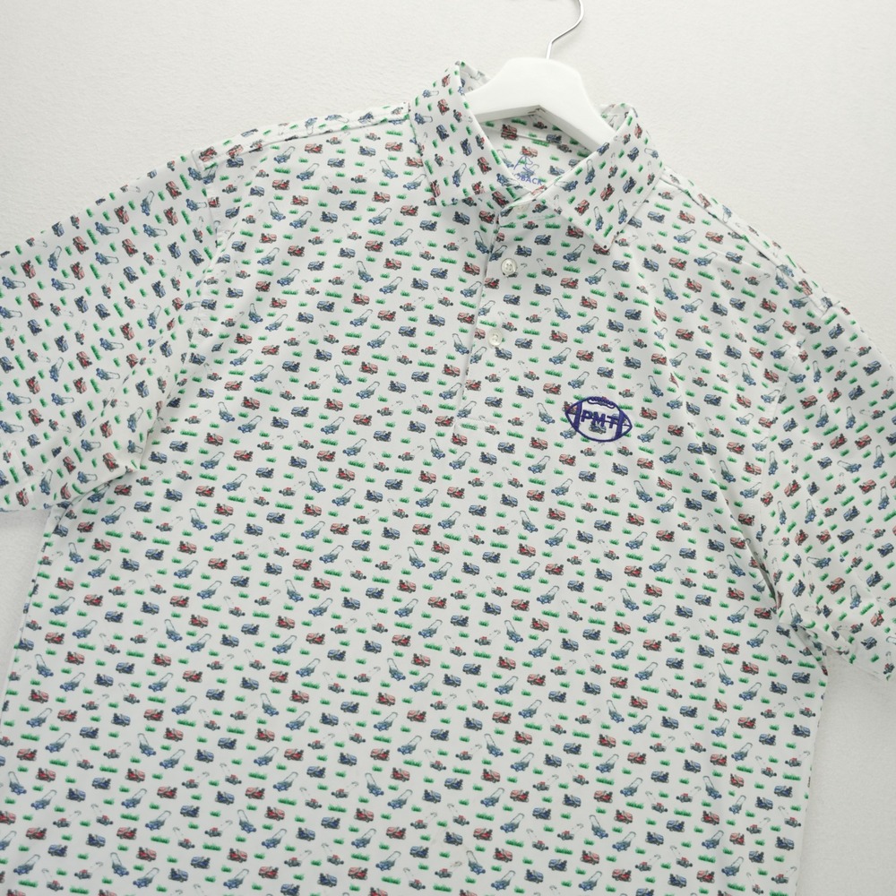 Rhoback Pardon My Take PMT Barstool Sports Lawn Mower Polo Shirt Mens Medium